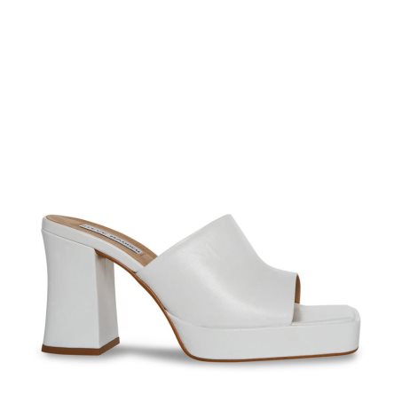 Mules γυναικεια Steve Madden Alex δερματινα ασπρα | GR-O346OWP