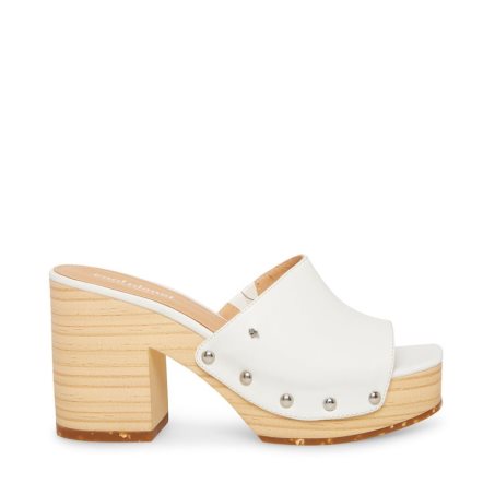 Mules γυναικεια Steve Madden Restore ασπρα | GR-82O1XHB