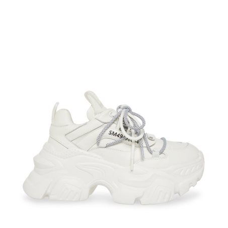 Αθλητικά Παπούτσια γυναικεια Steve Madden Troy δερματινα ασπρα | GR-6O59MFQ