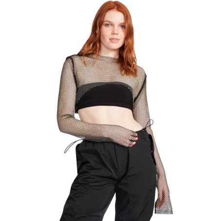 Αριστος γυναικεια Steve Madden Mesh Rhinestone μαυρα | GR-7439UKI