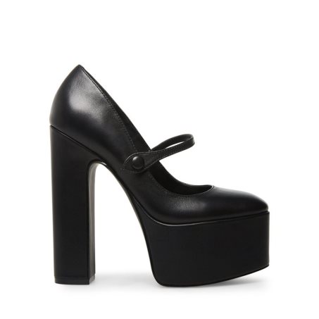 Τακούνια γυναικεια Steve Madden Prisila δερματινα μαυρα | GR-7O18WYB