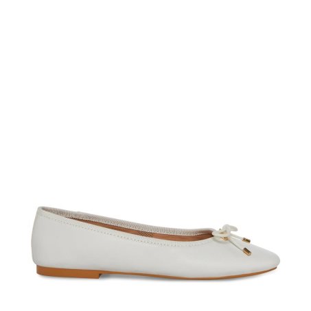 μπαλαρινα γυναικεια Steve Madden Blossoms δερματινα ασπρα | GR-O952WYV