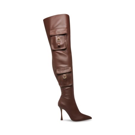 μποτεσ μεχρι το γονατο γυναικεια Steve Madden Brittany σκούρο καφε | GR-1439DOG
