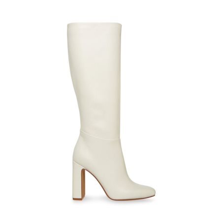 μποτεσ μεχρι το γονατο γυναικεια Steve Madden Ally δερματινα ασπρα | GR-249OZMR
