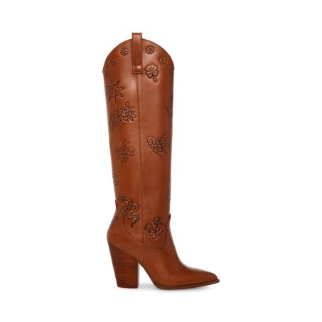 μποτεσ μεχρι το γονατο γυναικεια Steve Madden Lousiana δερματινα σκούρο καφε | GR-24O6EUM
