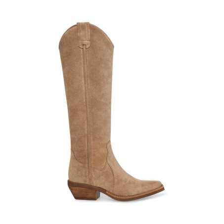 μποτεσ μεχρι το γονατο γυναικεια Steve Madden Heard σουετ καφε | GR-4865BXF