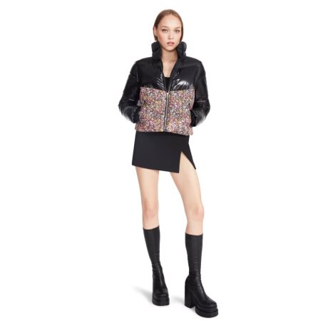 μπουφαν γυναικεια Steve Madden Ariana Floral μαυρα Πολύχρωμο | GR-7248ODP