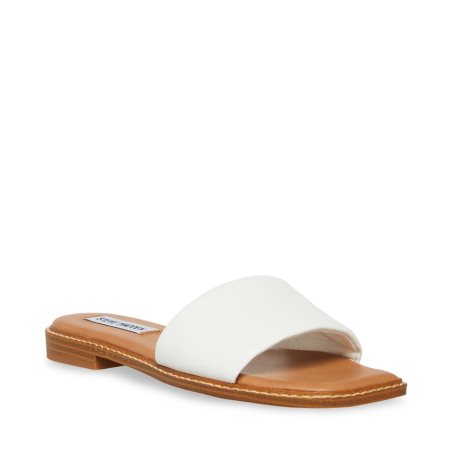 παντοφλεσ γυναικεια Steve Madden ra δερματινα ασπρα | GR-O592TPR