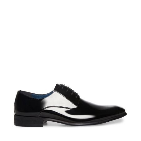 παπουτσια derby ανδρικα Steve Madden Beaux λουστρινι μαυρα | GR-2759RBW