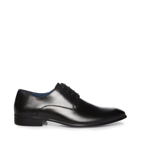 παπουτσια derby ανδρικα Steve Madden Beaux δερματινα μαυρα | GR-O285YDV