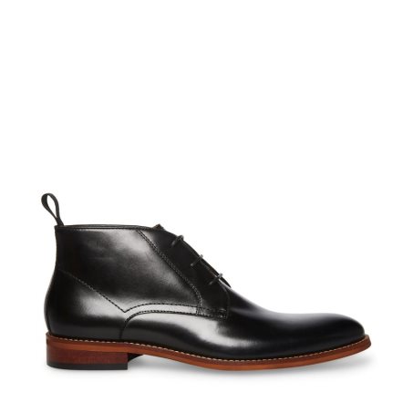 παπουτσια derby ανδρικα Steve Madden Favien δερματινα μαυρα | GR-4385LMS