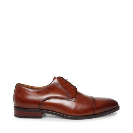 παπουτσια derby ανδρικα Steve Madden Plot δερματινα καφε | GR-7849JNM