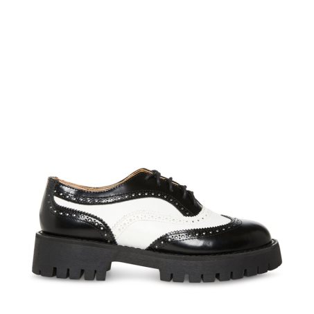 παπουτσια flatforms γυναικεια Steve Madden Lance μαυρα ασπρα | GR-193OBKH