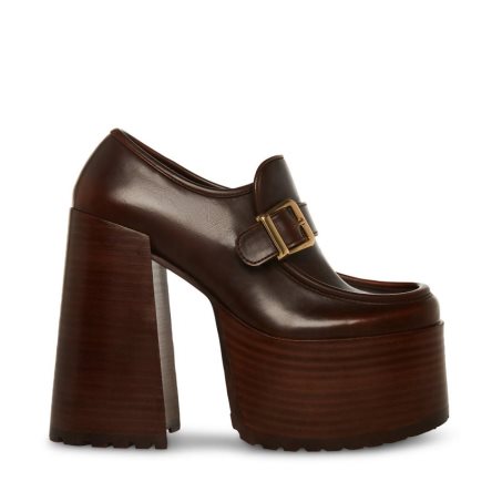 παπουτσια flatforms γυναικεια Steve Madden Kerigan σκούρο καφε | GR-2137CHM