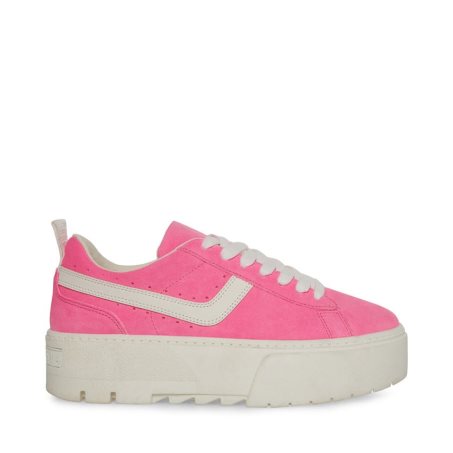 παπουτσια flatforms γυναικεια Steve Madden Rorri σουετ ροζ | GR-381OXVB