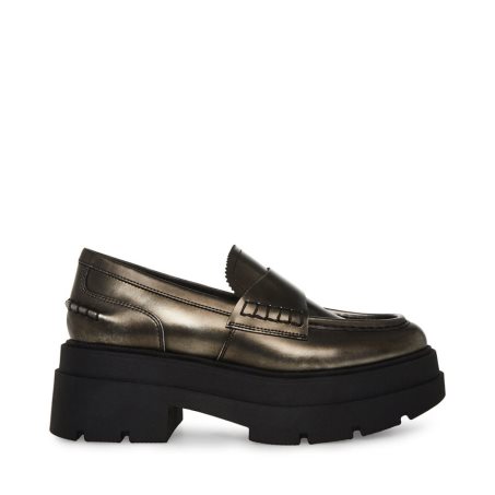 παπουτσια flatforms γυναικεια Steve Madden Gaven δερματινα χρυσο χρωμα | GR-4718EMC