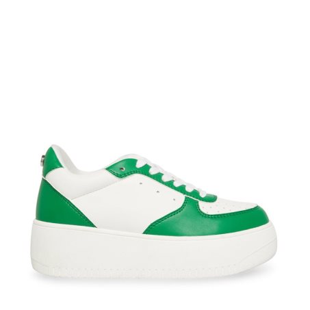 παπουτσια flatforms γυναικεια Steve Madden Rocket ασπρα πρασινο | GR-5971XDE