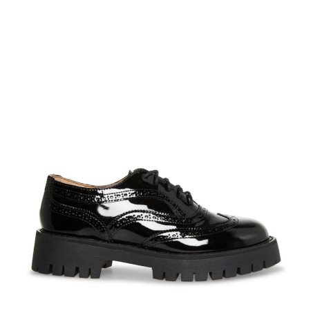 παπουτσια flatforms γυναικεια Steve Madden Lance λουστρινι μαυρα | GR-6794XTD