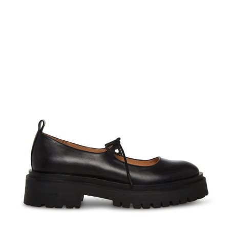 παπουτσια flatforms γυναικεια Steve Madden Landon δερματινα μαυρα | GR-6O91LIO