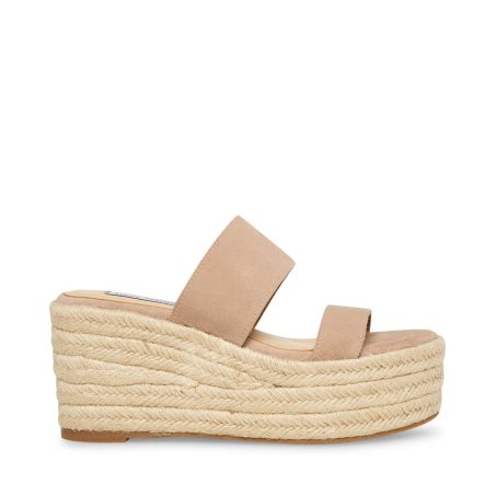 παπουτσια πλατφορμα γυναικεια Steve Madden Jane σουετ ανοιχτο καφε | GR-O984PMW