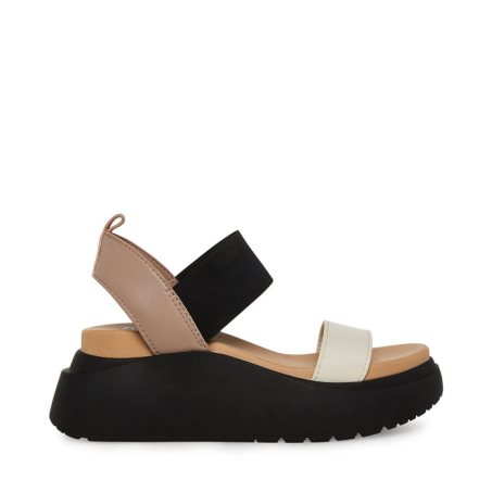 πεδιλα πλατφορμεσ γυναικεια Steve Madden Cruise Μπεζ μαυρα ασπρα | GR-2O98YIH