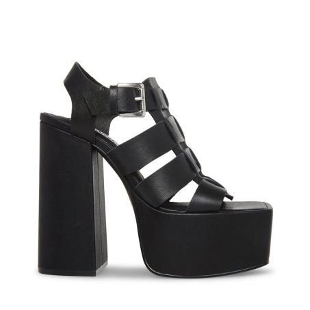 πεδιλα πλατφορμεσ γυναικεια Steve Madden Tranquil δερματινα μαυρα | GR-6259NSD