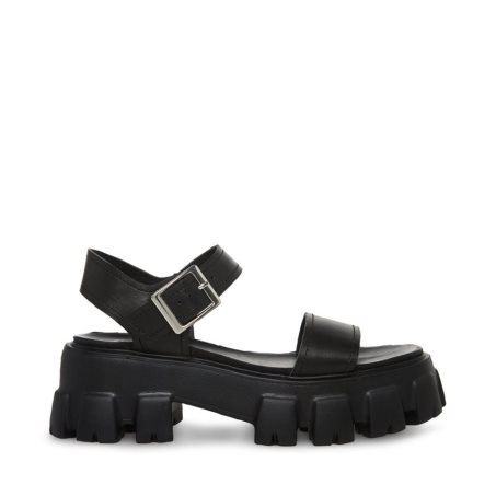 πεδιλα πλατφορμεσ γυναικεια Steve Madden Ellie δερματινα μαυρα | GR-6O18DUO
