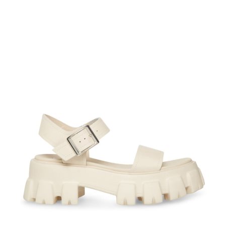πεδιλα πλατφορμεσ γυναικεια Steve Madden Ellie δερματινα ασπρα | GR-86O5MAO