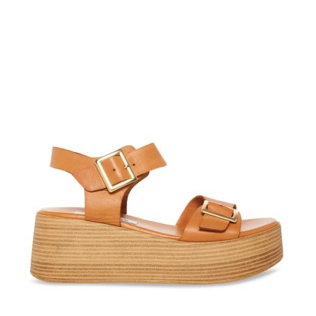 πεδιλα πλατφορμεσ γυναικεια Steve Madden Marka δερματινα καφε | GR-972ORHF