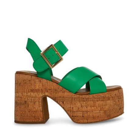 πεδιλα πλατφορμεσ γυναικεια Steve Madden Palmer δερματινα πρασινο | GR-O974EYN