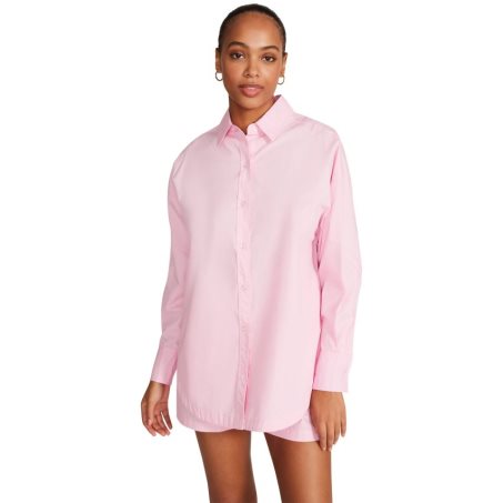 πουκαμισα γυναικεια Steve Madden Poppy Top ροζ | GR-782OWST