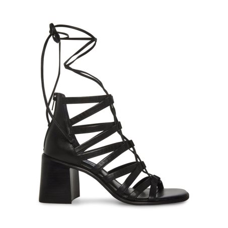 σανδαλια με τακουνι γυναικεια Steve Madden Cherri30 δερματινα μαυρα | GR-1254BKU