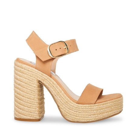 σανδαλια με τακουνι γυναικεια Steve Madden Janice Nubuck ανοιχτο καφε | GR-1275NIS