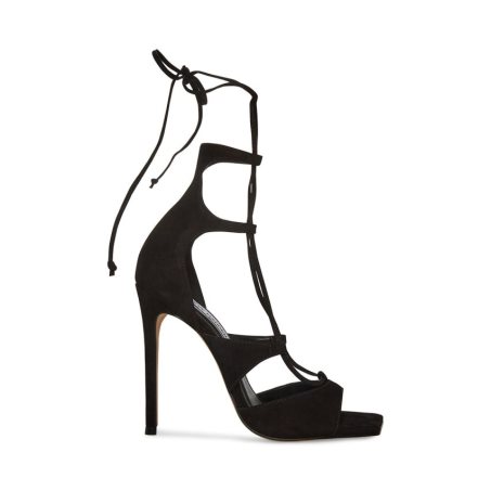 σανδαλια με τακουνι γυναικεια Steve Madden Carol μαυρα | GR-1489ROQ
