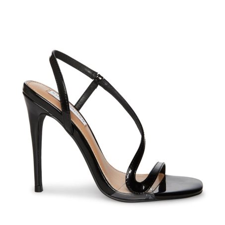 σανδαλια με τακουνι γυναικεια Steve Madden Nadia λουστρινι μαυρα | GR-1623ERC