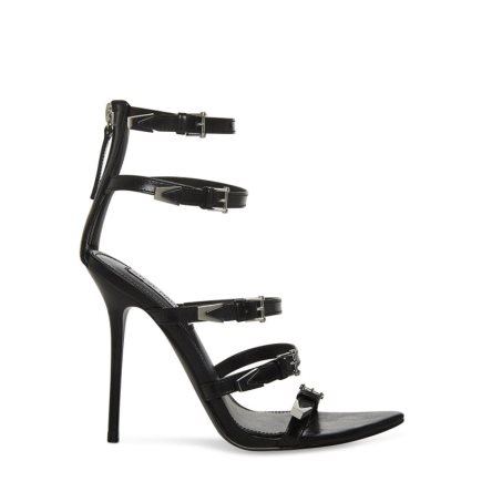 σανδαλια με τακουνι γυναικεια Steve Madden Simone δερματινα μαυρα | GR-1765ITH