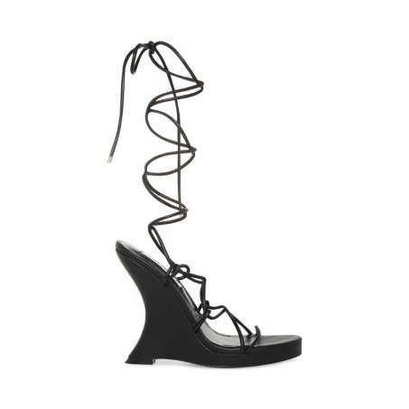 σανδαλια με τακουνι γυναικεια Steve Madden Rezy μαυρα | GR-18O7NCT