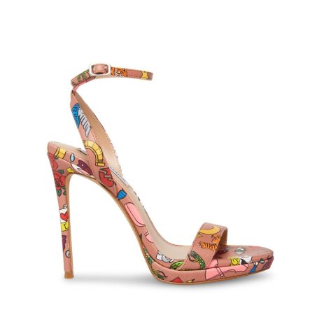 σανδαλια με τακουνι γυναικεια Steve Madden Wafer Πολύχρωμο | GR-1O72ZXV