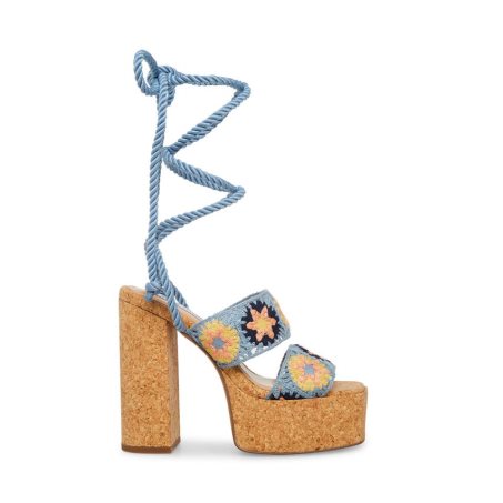 σανδαλια με τακουνι γυναικεια Steve Madden Amabella μπλε | GR-2487OKA