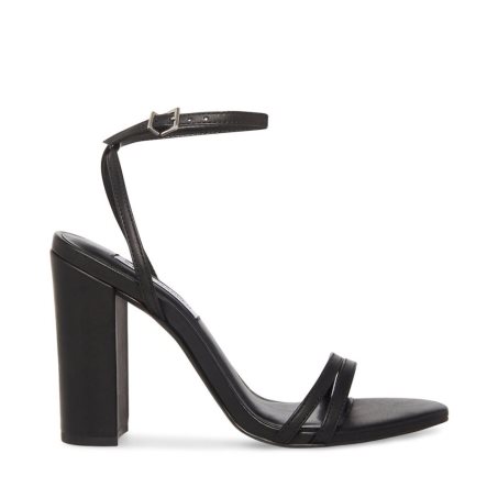 σανδαλια με τακουνι γυναικεια Steve Madden Candid δερματινα μαυρα | GR-2867FKB