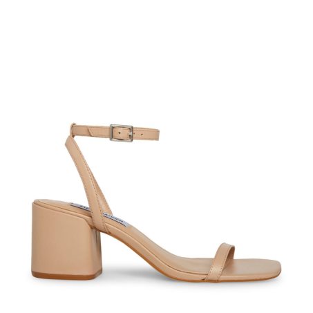 σανδαλια με τακουνι γυναικεια Steve Madden Audrina Natural δερματινα Μπεζ | GR-2917ELO