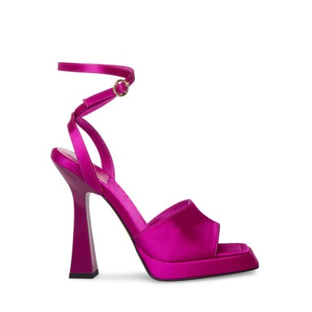 σανδαλια με τακουνι γυναικεια Steve Madden Kendall Satin μωβ | GR-3198EJM