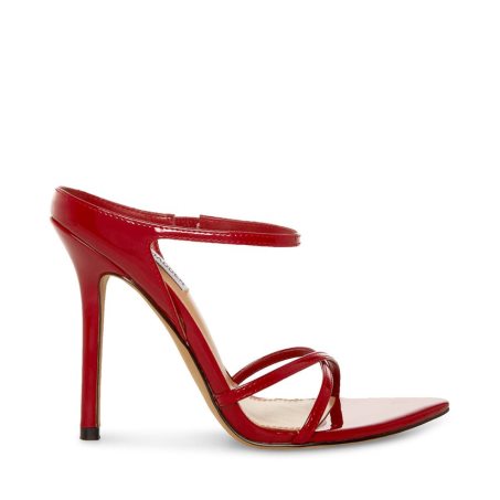 σανδαλια με τακουνι γυναικεια Steve Madden Stunner λουστρινι κοκκινα | GR-3287RJL