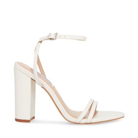 σανδαλια με τακουνι γυναικεια Steve Madden Candid δερματινα ασπρα | GR-3615CAH