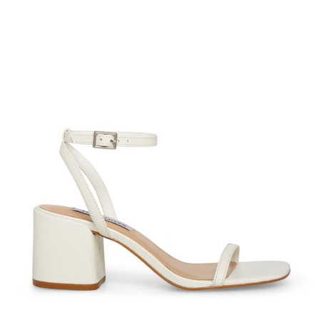 σανδαλια με τακουνι γυναικεια Steve Madden Audrina δερματινα ασπρα | GR-379OMJB