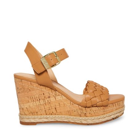 σανδαλια με τακουνι γυναικεια Steve Madden Jitney Camel καφε | GR-3815IJV