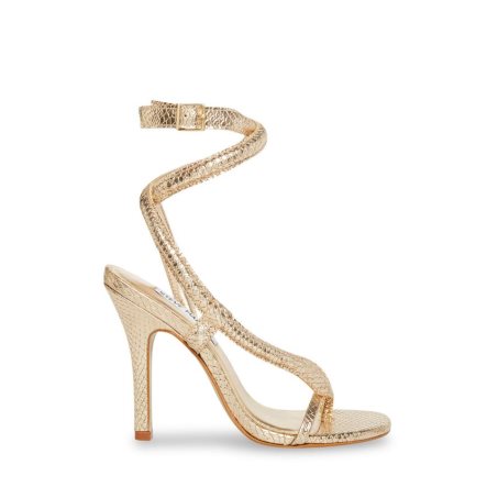 σανδαλια με τακουνι γυναικεια Steve Madden Scalia Snake χρυσο χρωμα | GR-3O68CNF