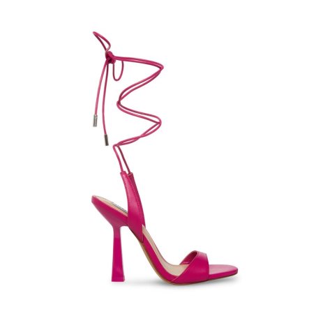 σανδαλια με τακουνι γυναικεια Steve Madden Michelle δερματινα ροζ | GR-4328JVH
