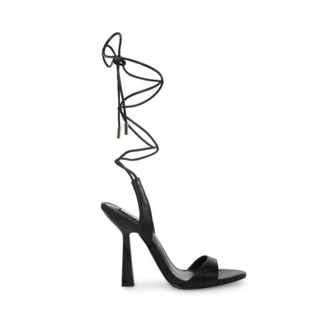 σανδαλια με τακουνι γυναικεια Steve Madden Michelle δερματινα μαυρα | GR-4376UOA
