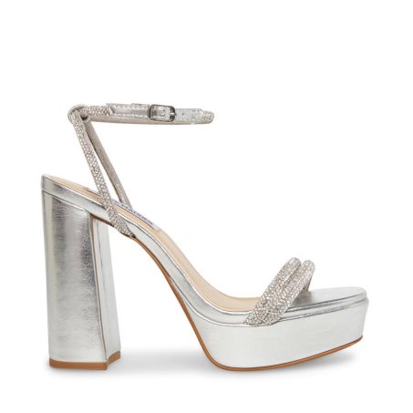 σανδαλια με τακουνι γυναικεια Steve Madden Lofty ασημι | GR-487OQUL